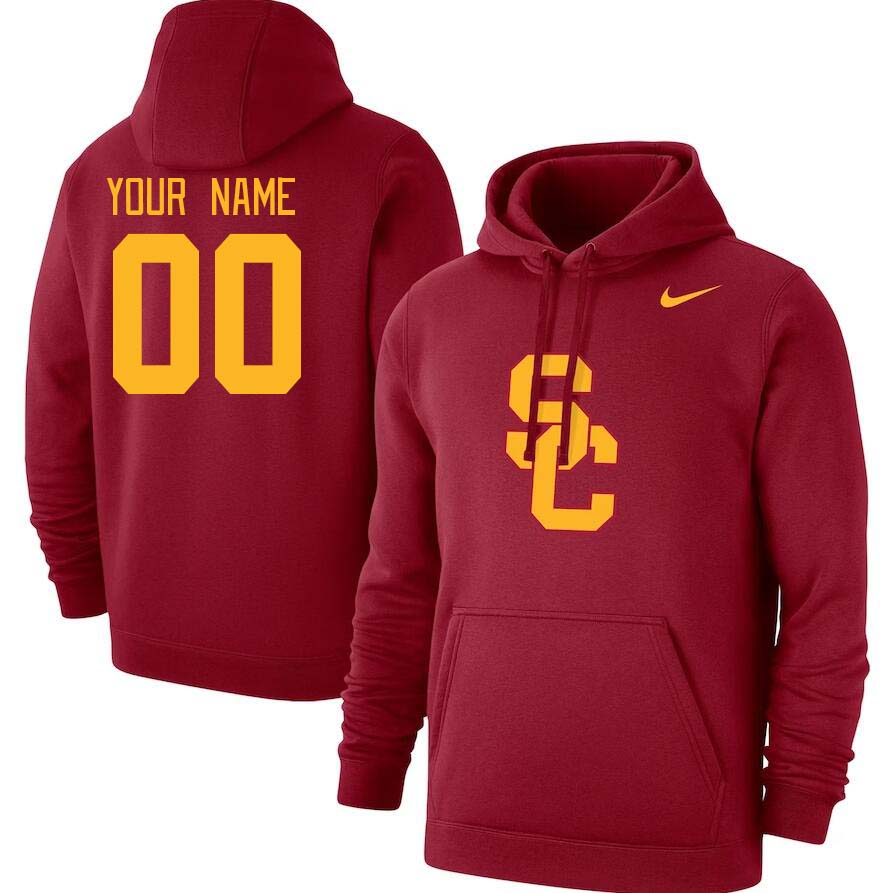 Custom USC Trojans Name And Number College Hoodie-Cardinal - Click Image to Close